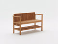 Gartenbank aus Holz 140 x 60 x 90 cm - Naturholz - Mit Armlehnen Lattenstruktur und unterer Ablage