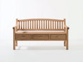 Gartenbank aus Holz 160 x 62 x 92 cm - Natur - klassisches Design mit Lattenrücken und 3 Schubladen