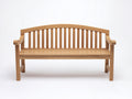 Gartenbank aus Holz 160 x 62 x 92 cm - Natur - klassisches Design mit Lattenrücken und geschwungenen Armlehnen